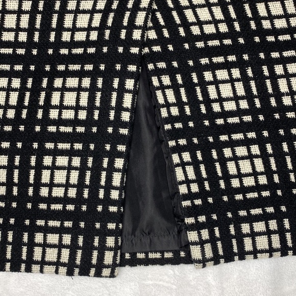 Willi Smith Wool Blend Black & White Plaid Pencil Skirt Size 2 - Picture 8 of 12